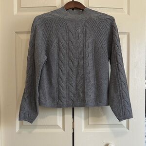 Banana Republic Gray Cable Knit Sweater